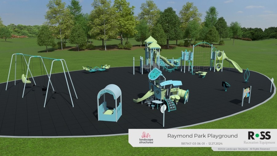 Construction set for new playground at Southeast Portland park