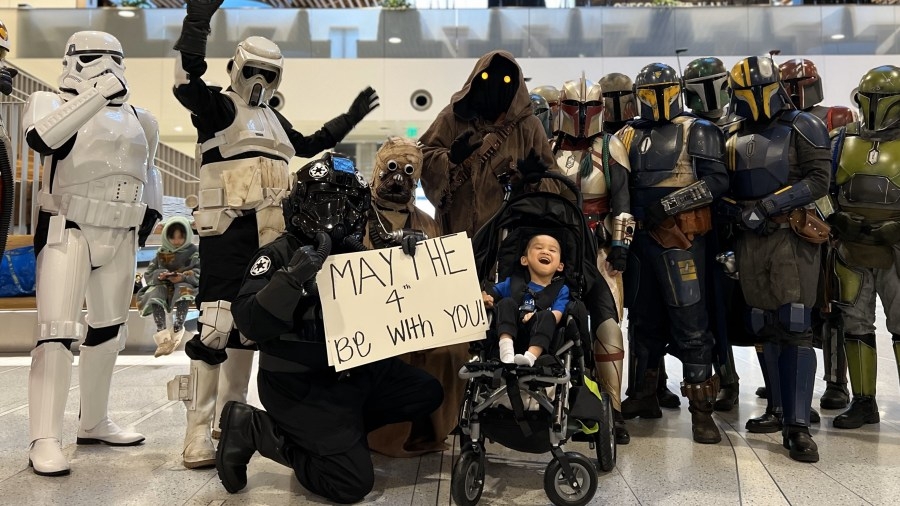 Child with ultra-rare genetic disease gets Star Wars day sendoff at PDX