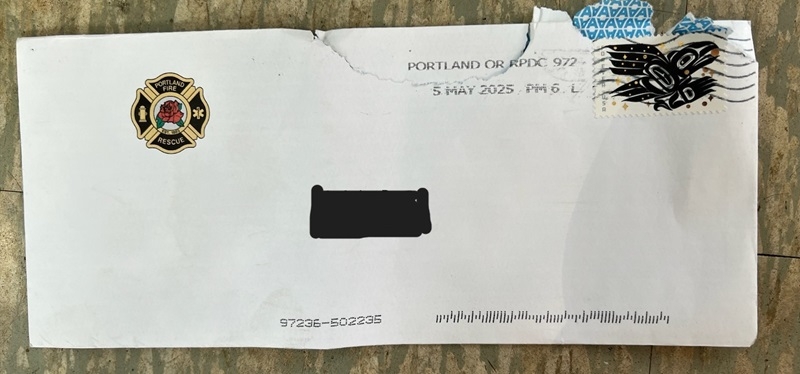 Portland Fire & Rescue: Illegal burning letters are a fraud