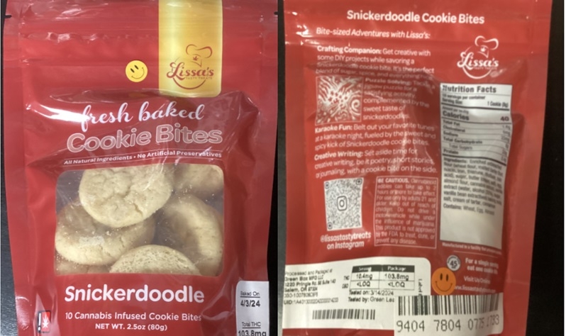 Pot cookies recalled in Oregon for not listing allergen