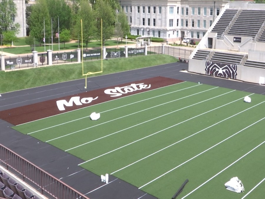 MSU's new turf going in at Plaster Stadium