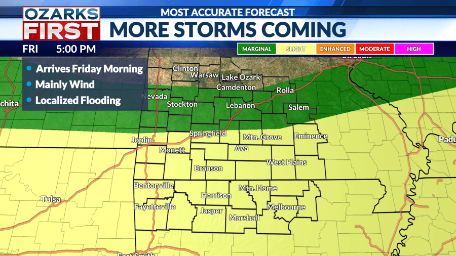 Thursday, June 5 forecast: Friday begins with stormy weather and a risk of flooding