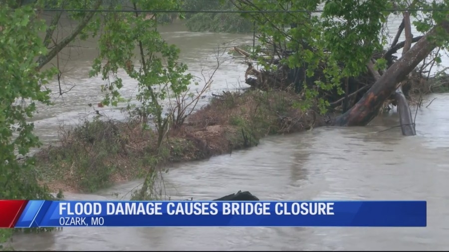 Ozark bridge closes after flood damage