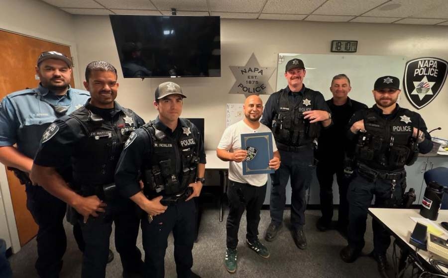 Man honored for rescuing potential drowning victim from the Napa River