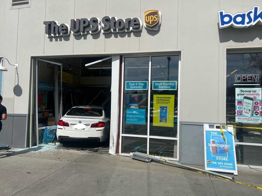 Car crashes into UPS store, driver taken to hospital