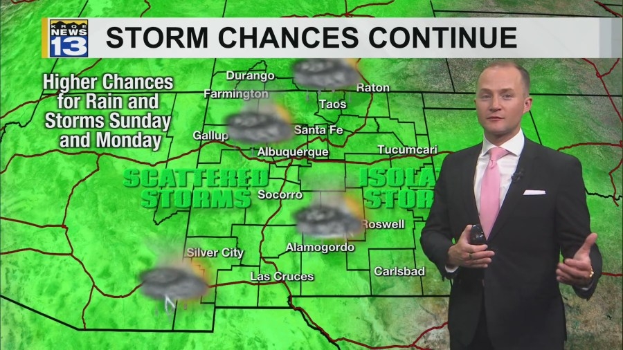 Storm chances continue as temperatures heat up
