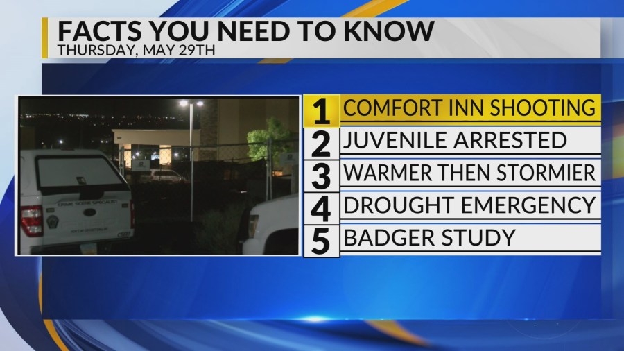 Albuquerque police shooting, Teen arrested, Warmer and stormier, New Mexico drought, Badger study