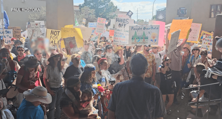 Thousands protest in Santa Fe over potential sale of public lands