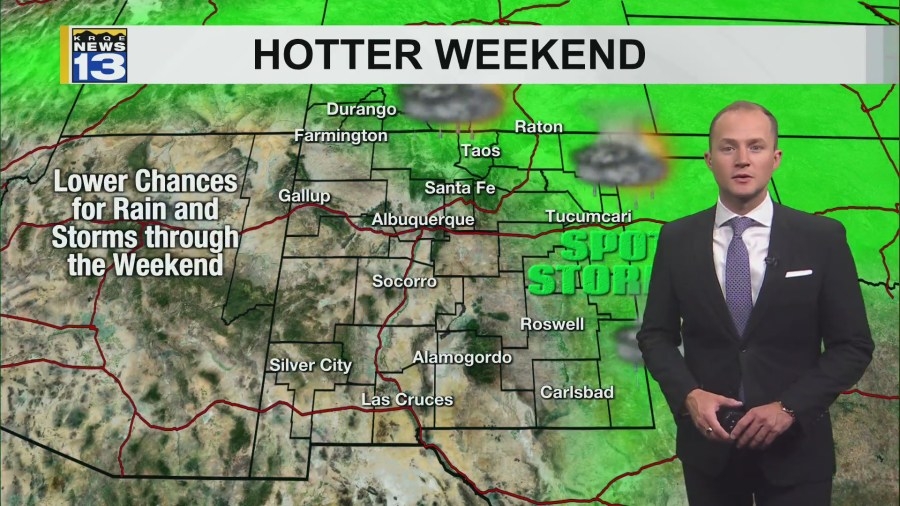 Isolated storms return to eastern New Mexico Friday with hotter weather