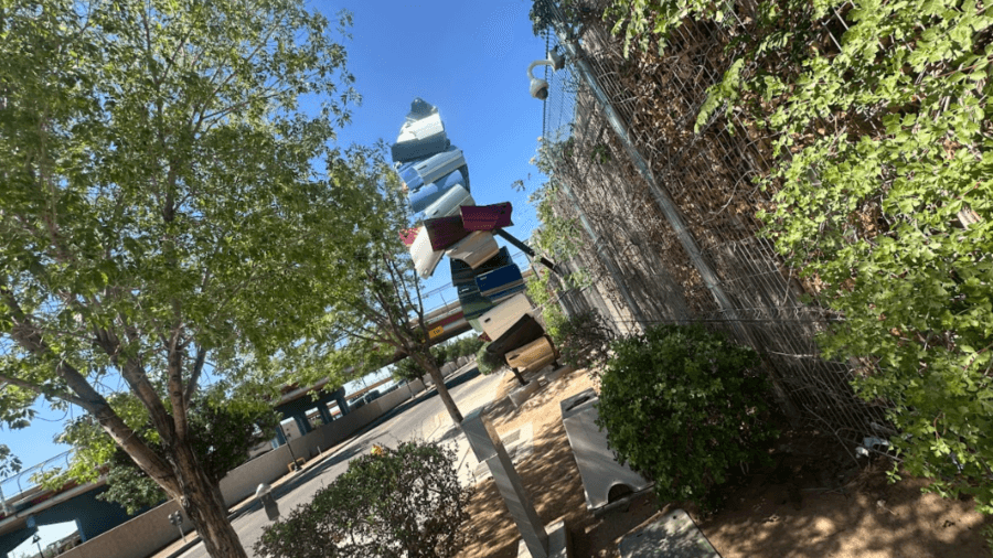 Albuquerque Reliques: Downtown hawk sculpture symbolizing the west