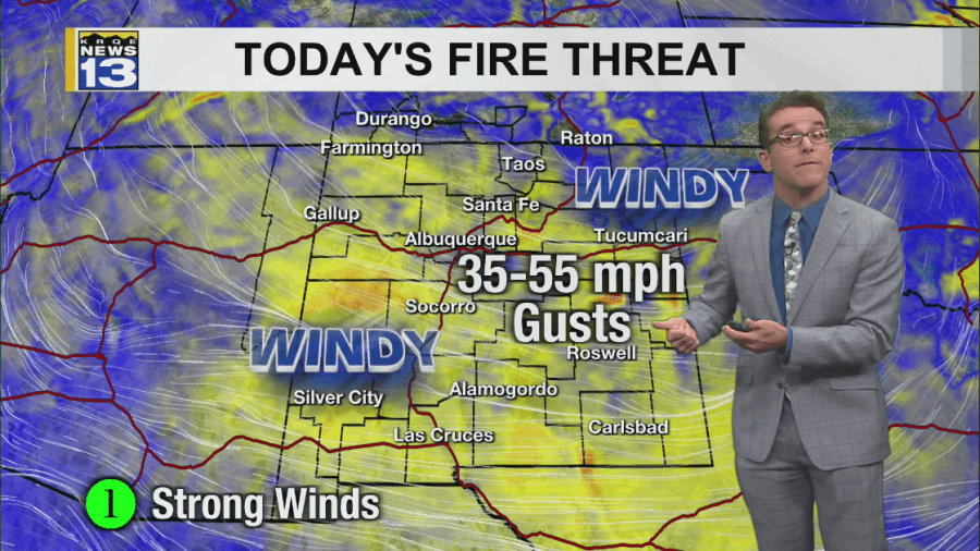 Rain/snow in northern New Mexico, cooler, & still windy weather