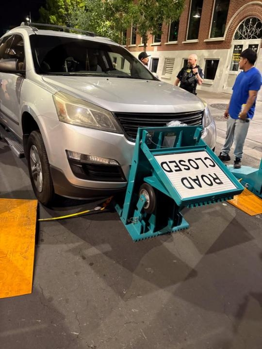 Car hits new Downtown Albuquerque barricades, city touts public safety investment