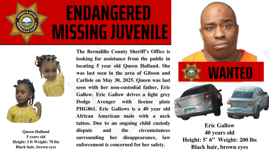 Missing child last seen with non-custodial father near Gibson and Carlisle in ABQ