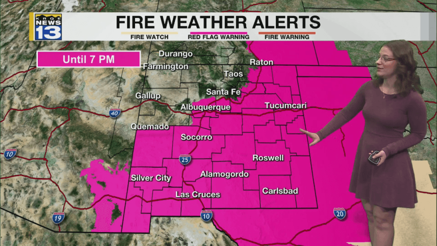 Red flag warnings and near-blizzard like conditions for parts of New Mexico