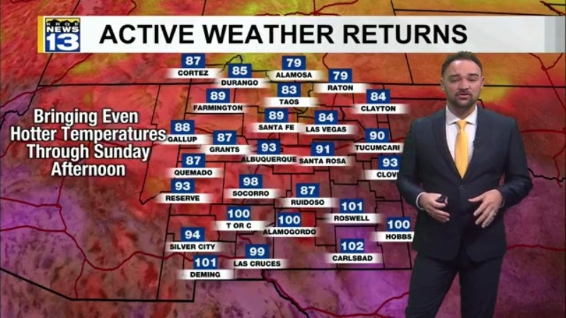 Hot and dry before active weather returns to start workweek