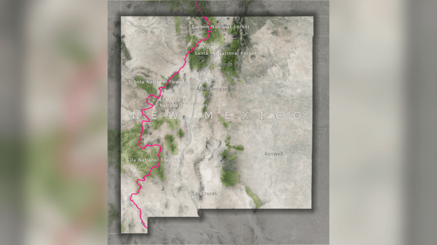 This trail in New Mexico will take you across the country