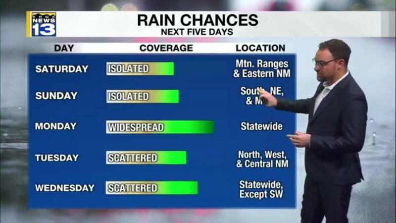 More moisture moves into New Mexico through the weekend