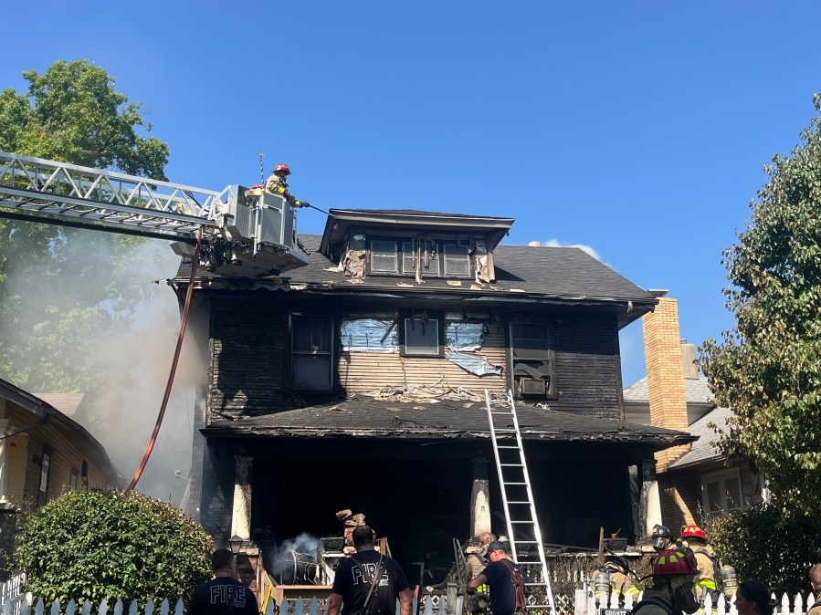 Topeka Fire Department battles house fire