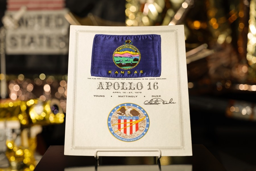 Kansas flags from moon mission donated to Cosmosphere