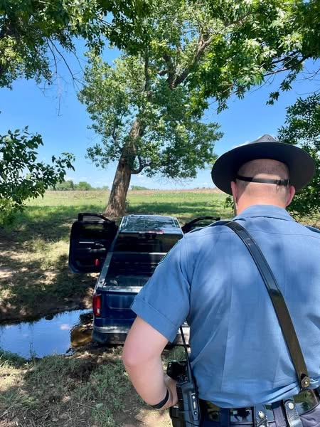 Driver tries to flee, gets stuck in the mud instead