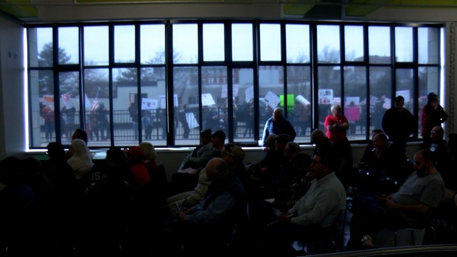 Ron Estes, ‘Americans For Prosperity' rally met with dozens of protesters