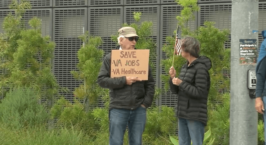 Veterans protest over federal cuts in La Jolla