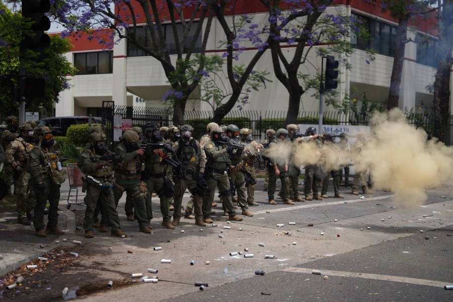 ‘Never use violence': Camp Pendleton Marines could be deployed to LA protests as governor continues to push back