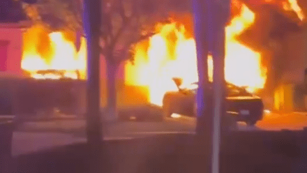 Fire erupts in Mira Mesa garage