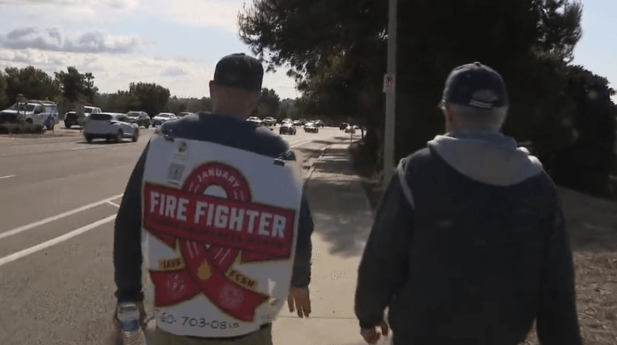 Retired Vista fire captain walks to raise awareness during Firefighter Cancer Awareness Month