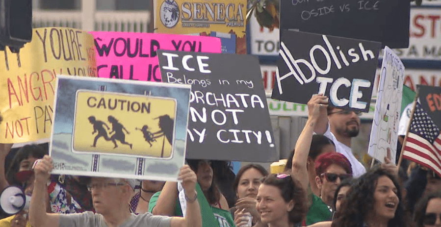Protesters rally against ICE in Otay Mesa, Oceanside ahead of ‘No Kings' day
