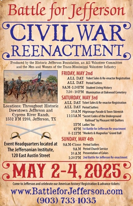 Civil War Reenactment returns to Jefferson, Texas for 25th year
