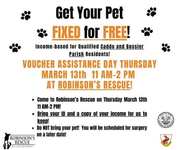 Robinson's Rescue in Shreveport offering free spay-neuter for pet owners