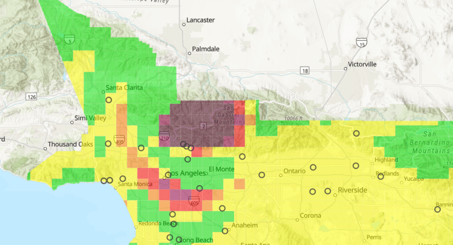 Dangerous air quality affects multiple areas of Southern California