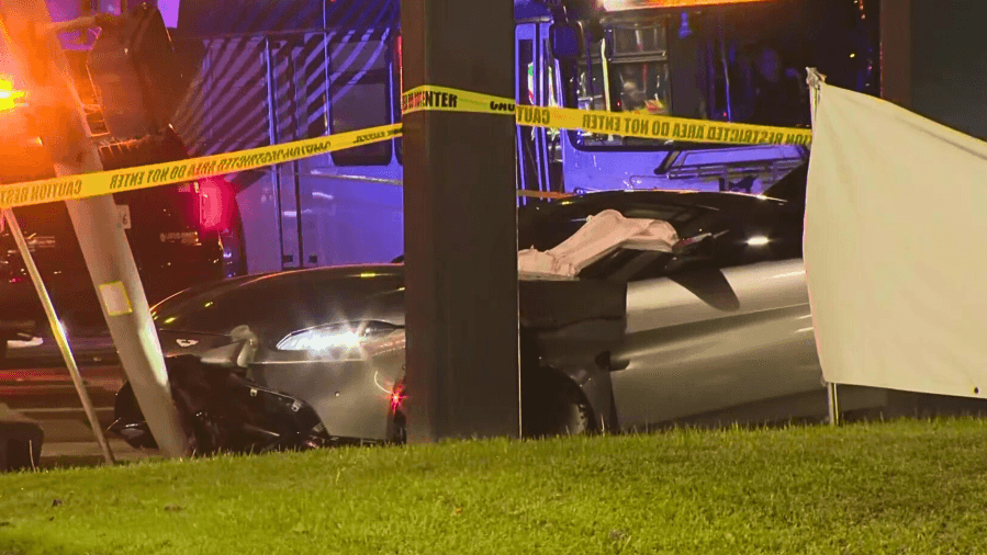 Aston Martin driver hits light pole in deadly Los Angeles pursuit