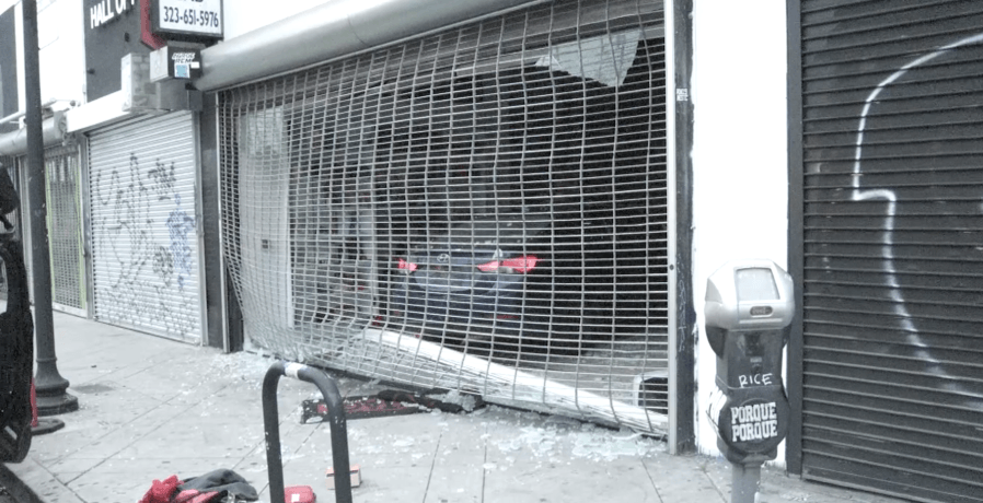 Smash-and-grab burglars crash car into famous Fairfax sneaker shop