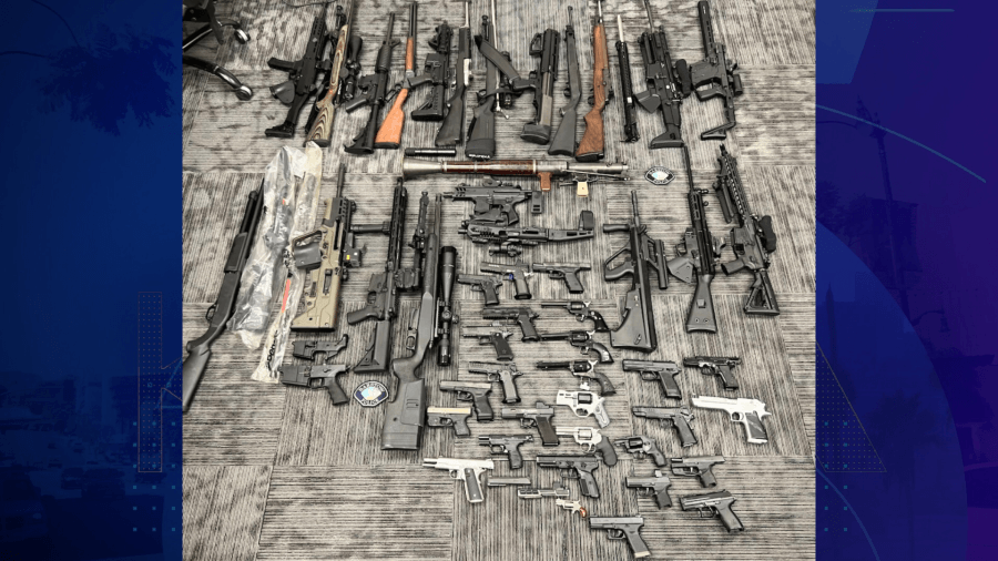 Vehicle burglary case leads to massive cache of weapons, rocket propelled grenade launcher, explosive device