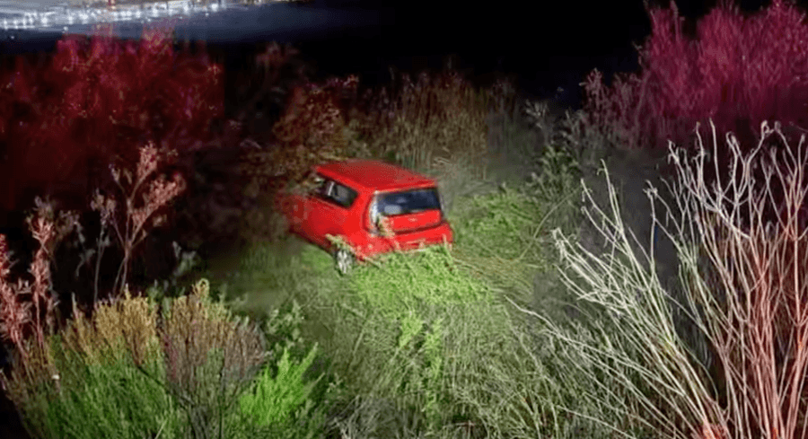 Southern California woman arrested after car plunges down embankment
