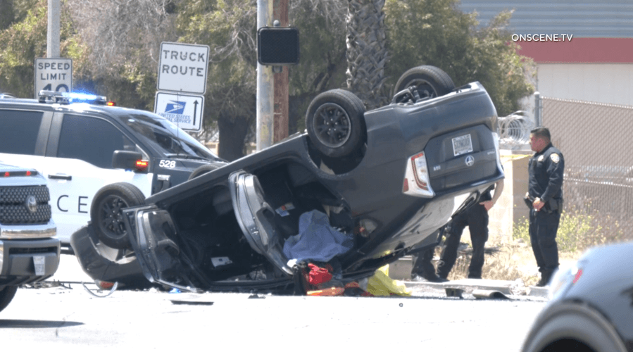 3 killed in crash involving motorcyclist fleeing Southern California police