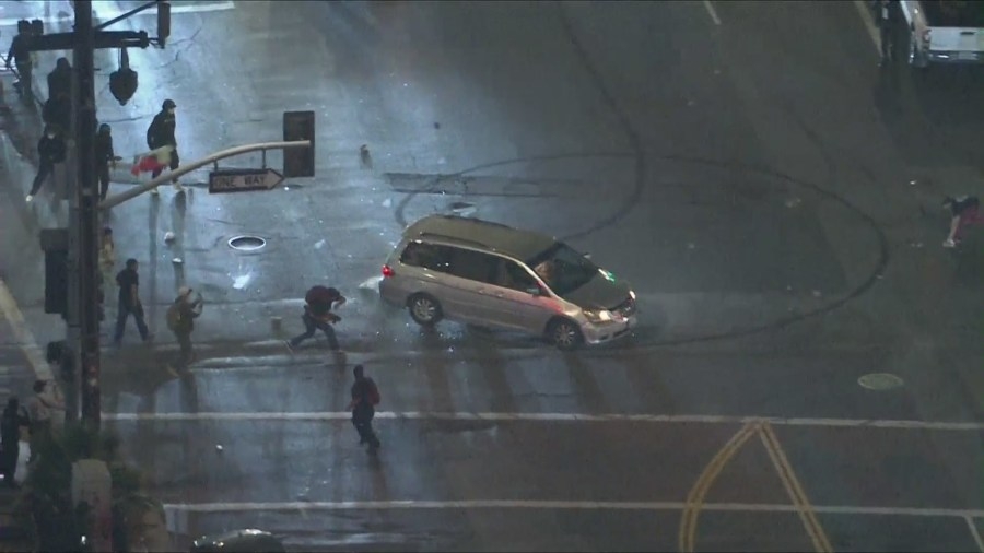L.A. driver goes on high-speed rampage amid violent downtown protests