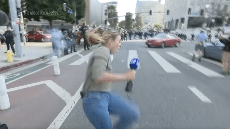 Reporter hit by rubber bullet during live report from Los Angeles immigration protests