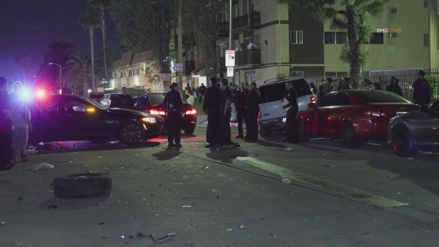 At least 10 vehicles damaged in high-speed hit-and-run crash in L.A.'s San Fernando Valley
