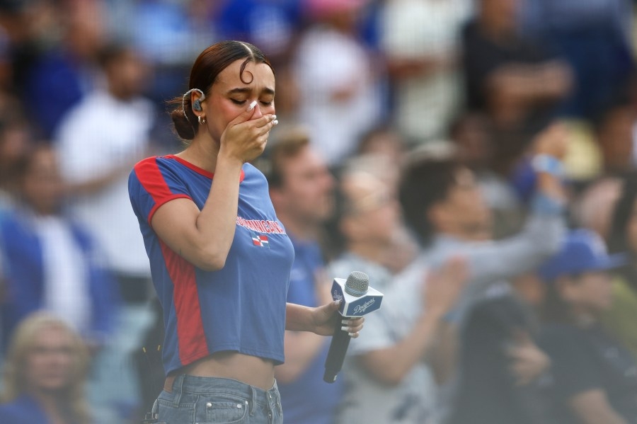 Singer performs national anthem in Spanish at Dodger Stadium amid ICE protest tension
