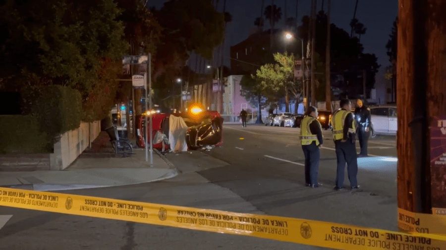 Driver dies after collision with other vehicle, light pole in Hollywood