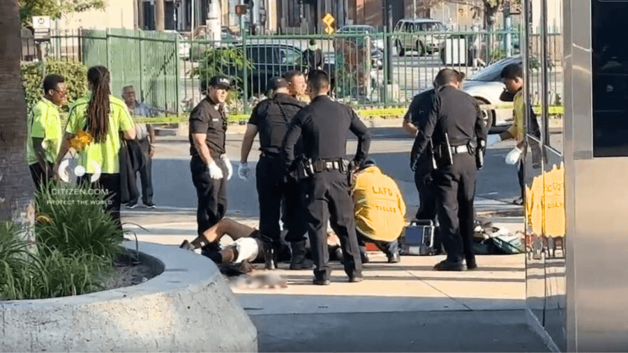 3 hospitalized in stabbing, shooting outside North Hollywood Metro station
