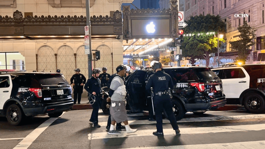 Overnight looting follows 4th day of anti-ICE protests in Downtown L.A.; Bass blames raids