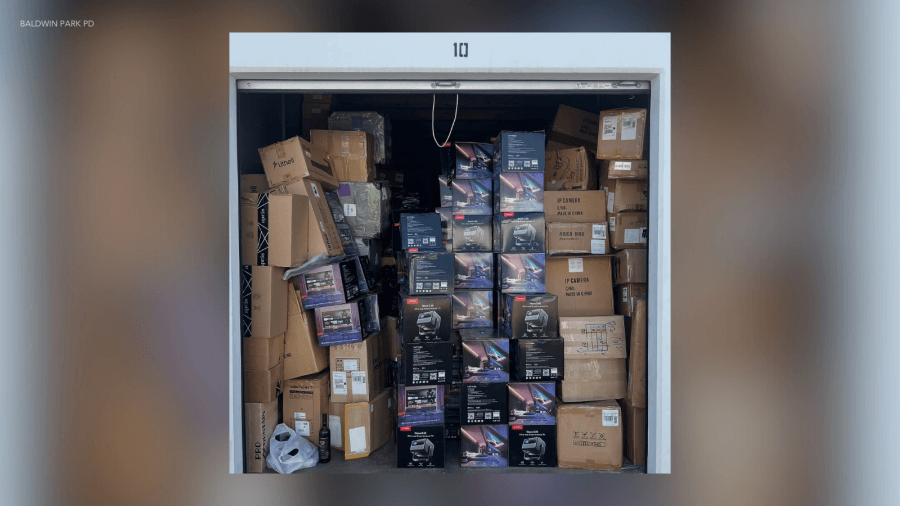 Police say hundreds of thousands of dollars worth of stolen goods were hidden in Baldwin Park storage units