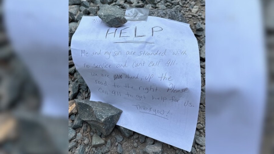 Handwritten notes, HAM radio help rescue mother, son lost in California forest