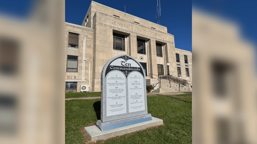 Group sues to remove Ten Commandments monument from southern Illinois courthouse lawn