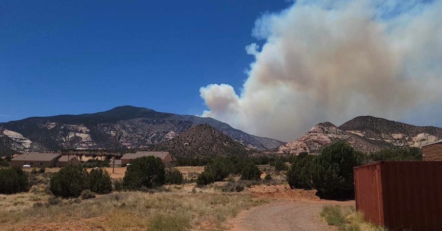 Fire burning on Navajo Mountain in San Juan County