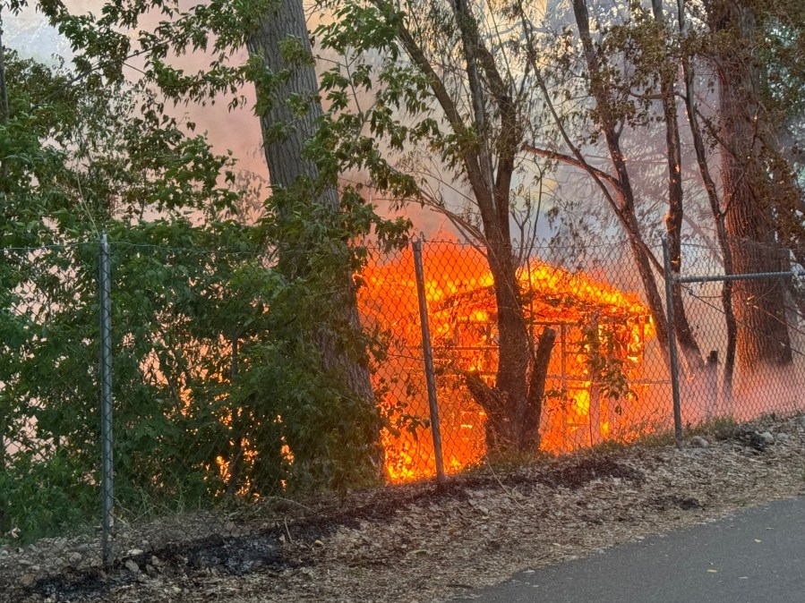 Fire in Provo near river caused by Cottonwood fluff